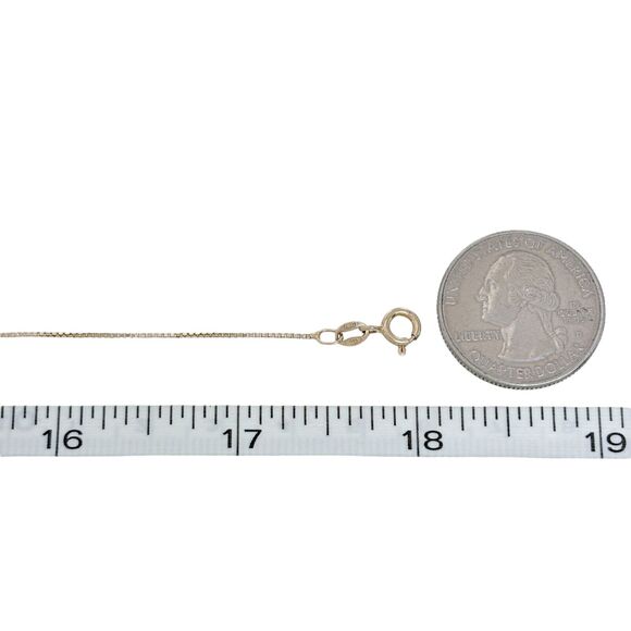 Vintage Italy Sterling Silver 925 0.8mm Gold-Tone Box Chain Necklace 18" - Picture 2 of 3